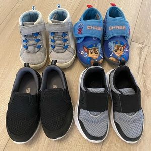 Lot of 4 Toddler Shoes Boy Sneakers & Slipper Sz 7